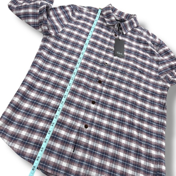 NWT Rails Forrest Flannel Shirt Mens Medium Dusk Berry Grey Plaid Cotton - $158 - Picture 11 of 12